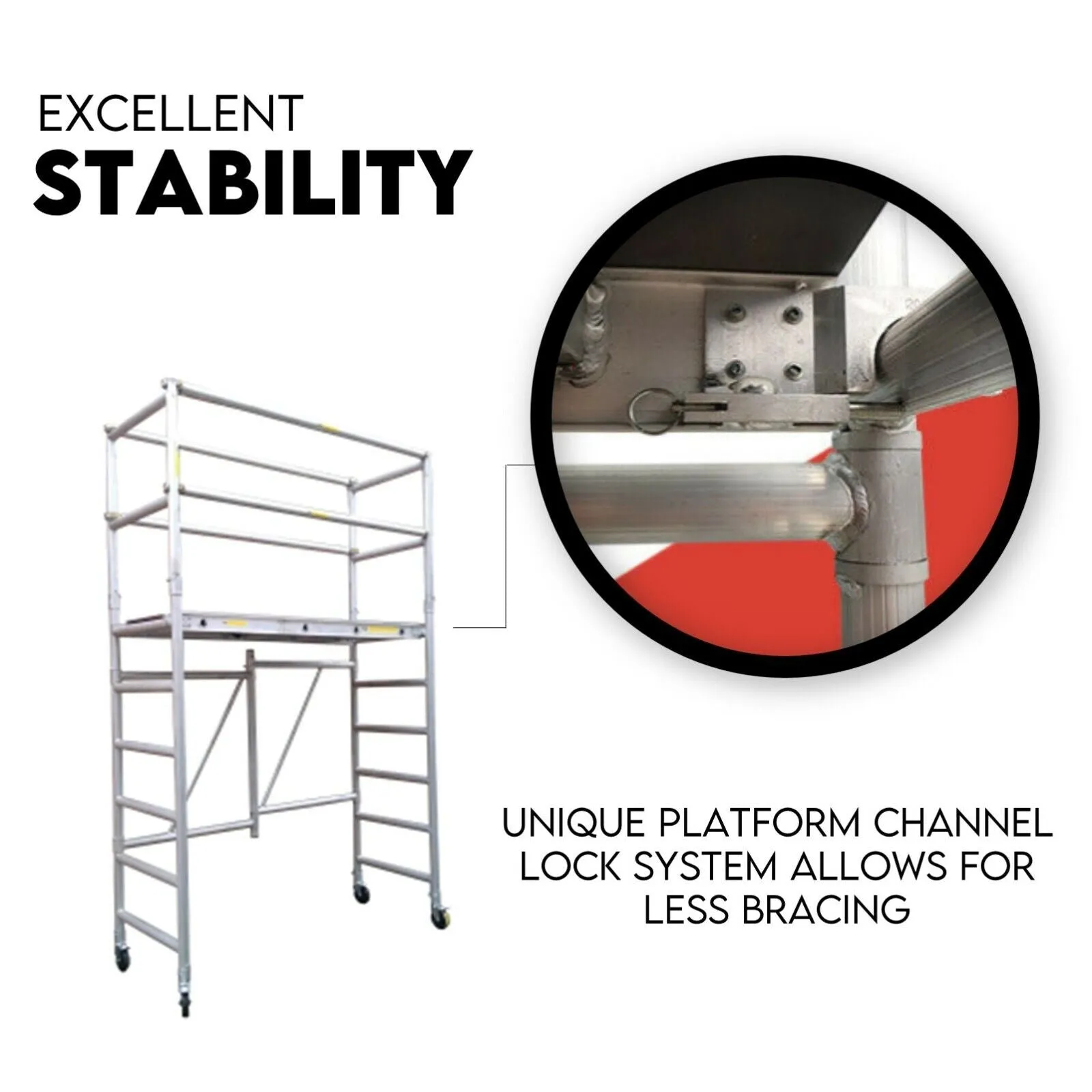 3.0M Aluminium Scaffold Mobile Tower Single Width Platform
