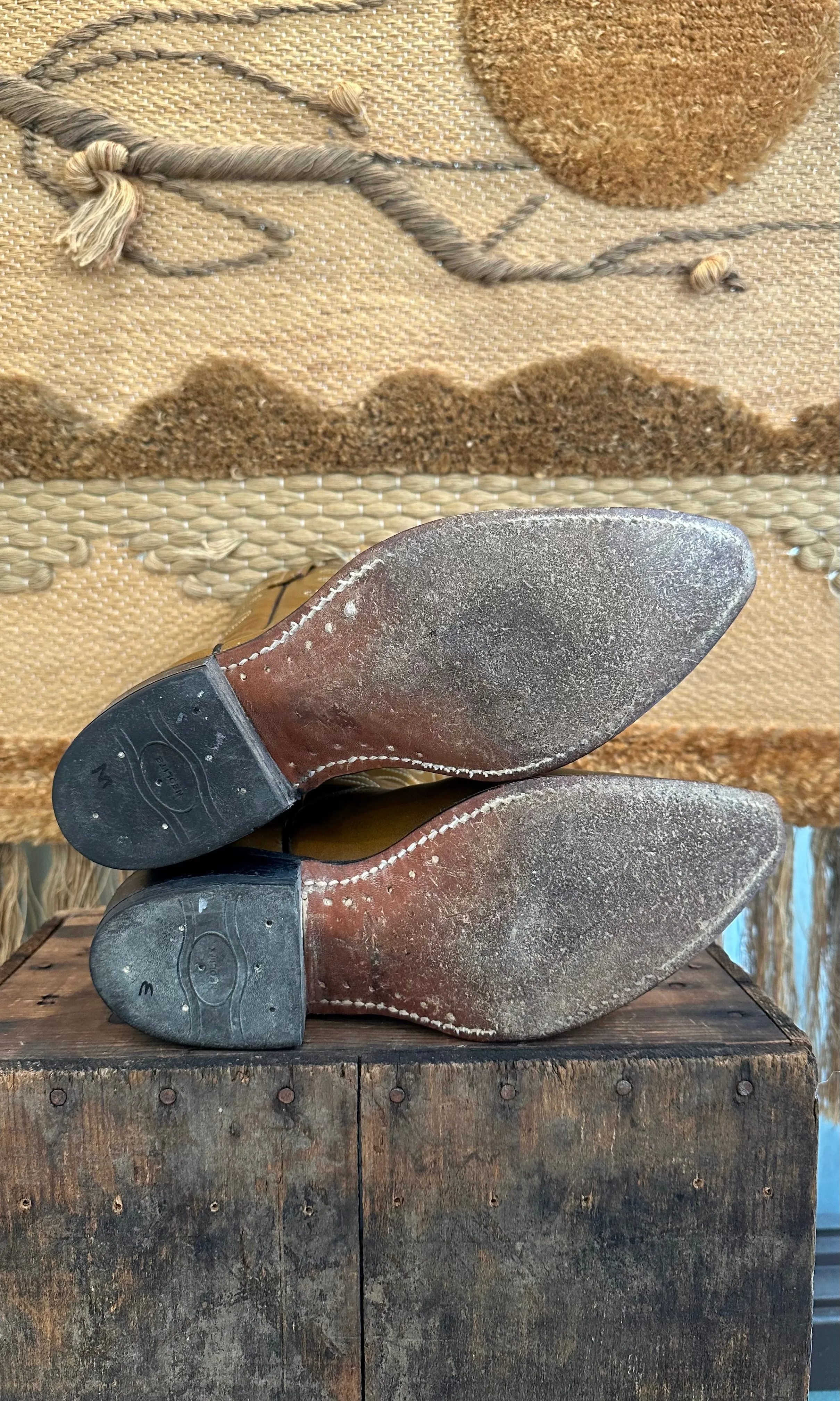 ACME SAND DUNES Taupe Vintage 60s Leather Boots • Men's size 9.5D