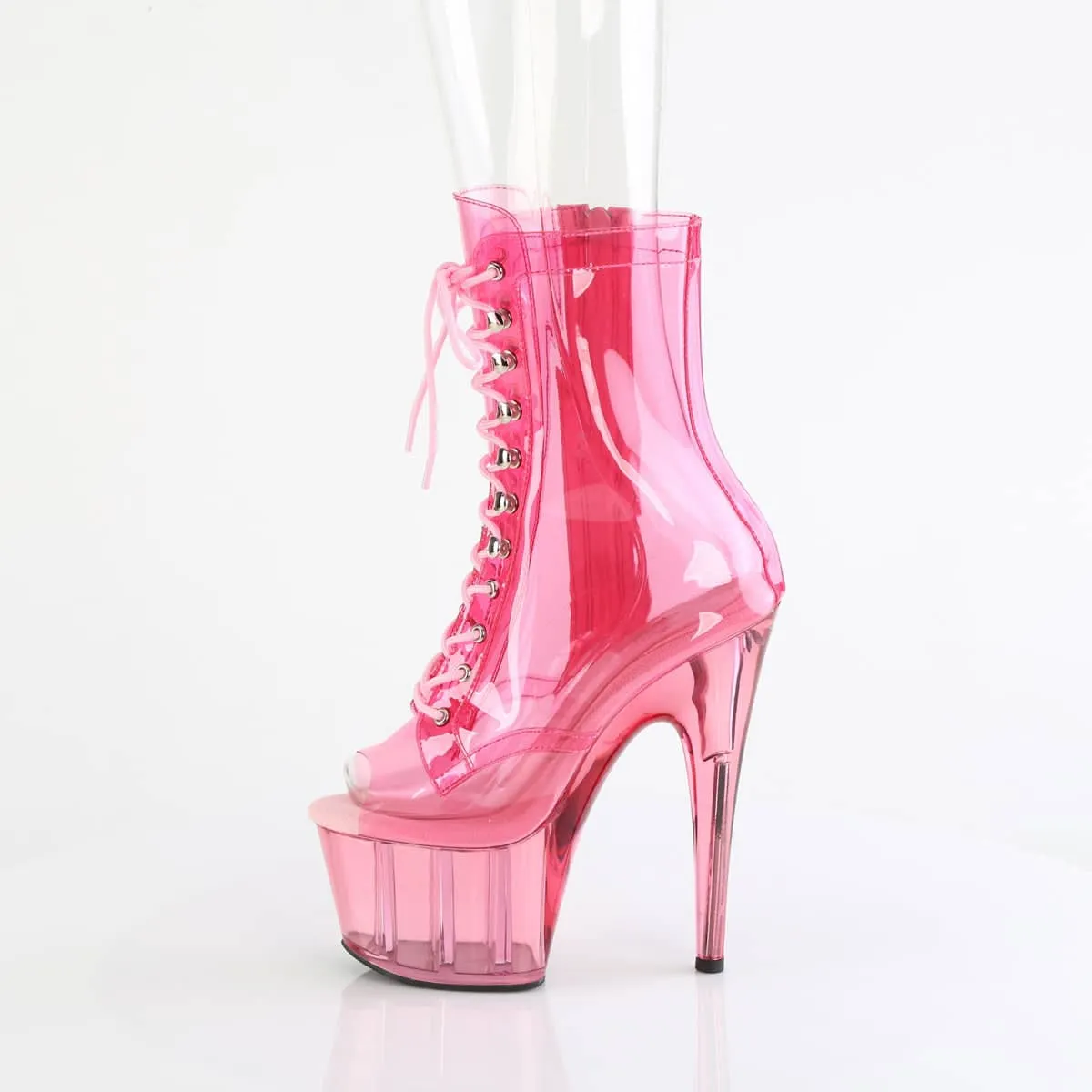 ADORE-1021C-T Peep Toe Lace-Up Front Ankle Boot