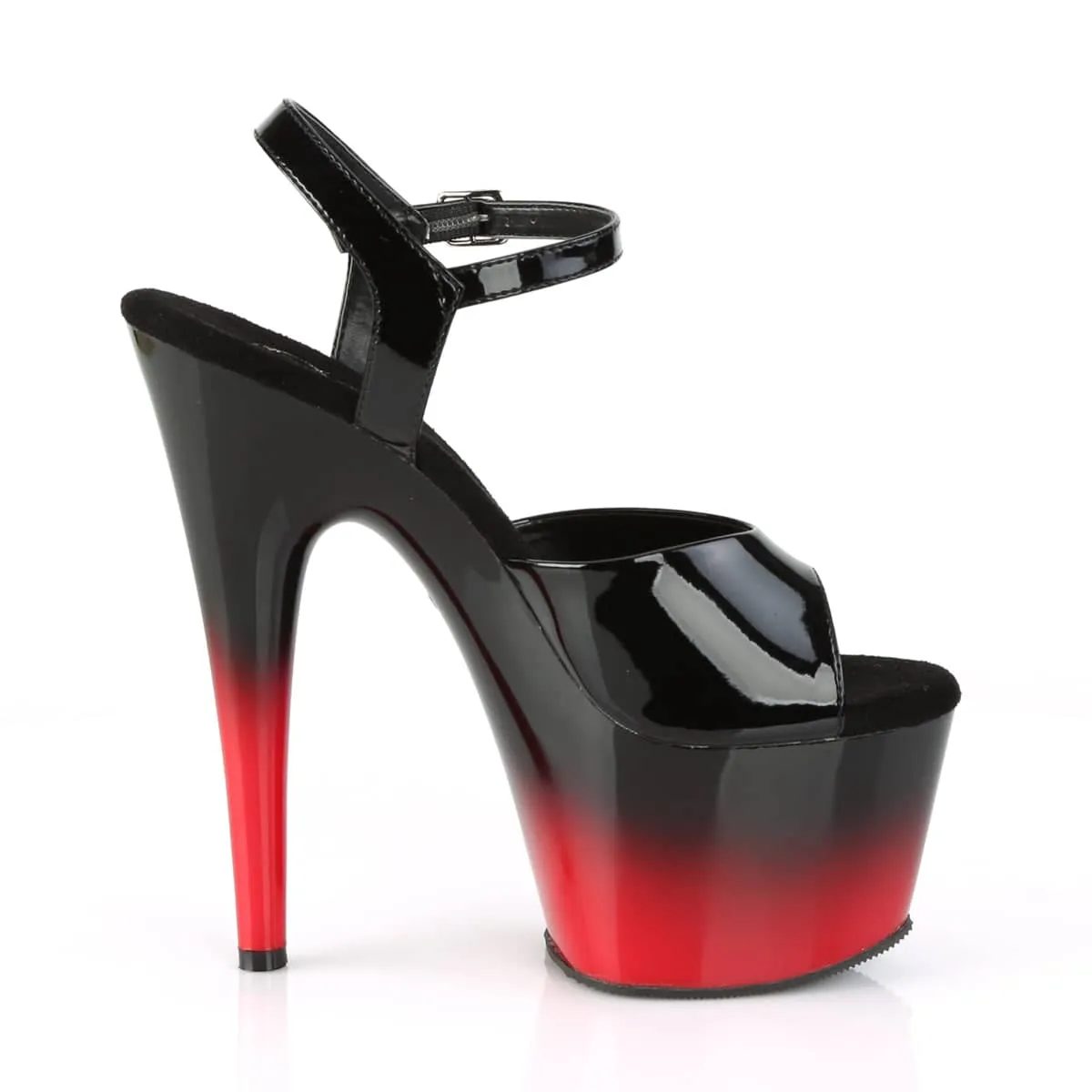 ADORE-709BR-H Black & Red Ankle Peep Toe High Heel