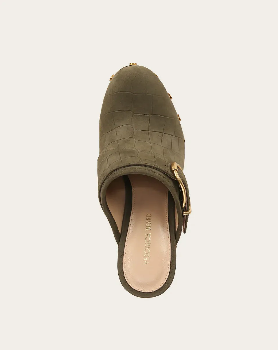 Alek Leather Platform Clog - Khaki