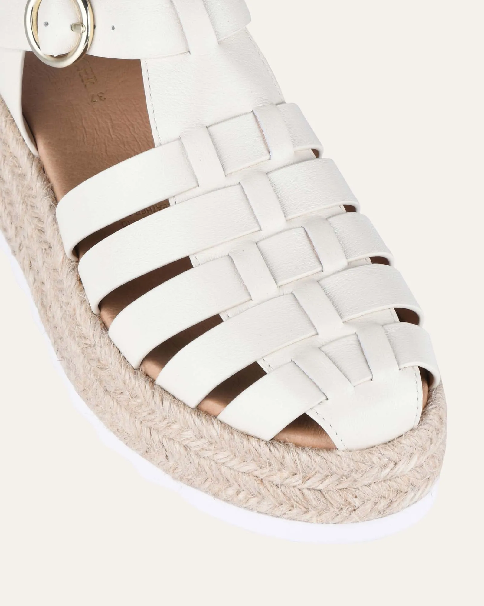 ALESSIA CASUAL FLATS OFF WHITE LEATHER