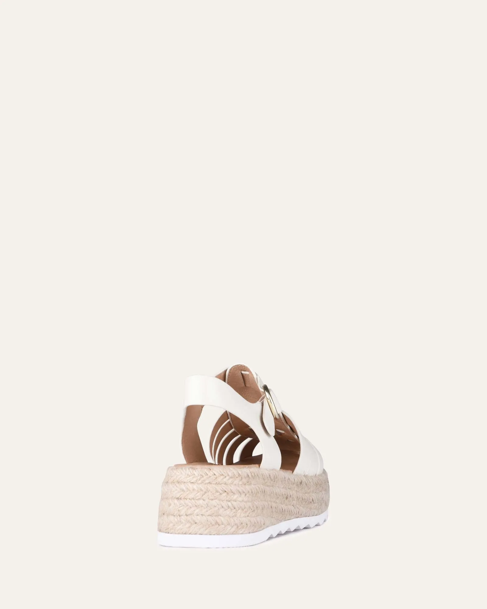 ALESSIA CASUAL FLATS OFF WHITE LEATHER