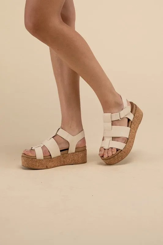 AMENDA-S Buckle Platform Sandal Wedge