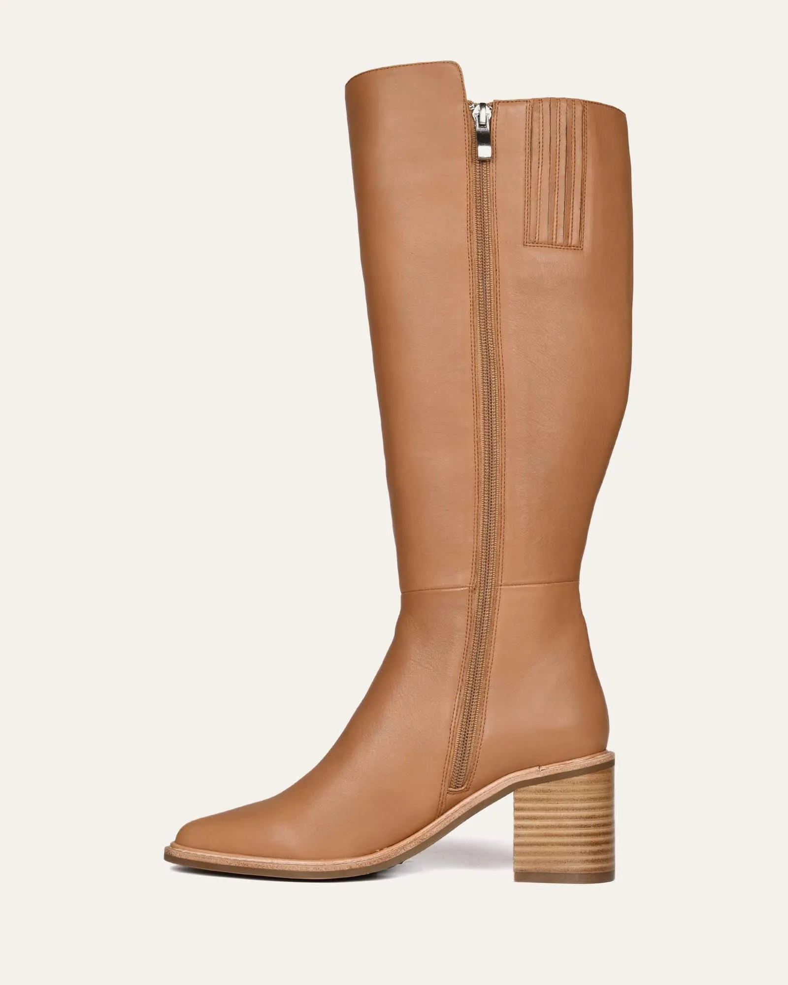 ANISSA KNEE BOOTS BEIGE LEATHER