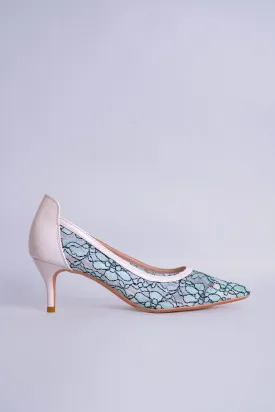Aurora Green Lace Heels