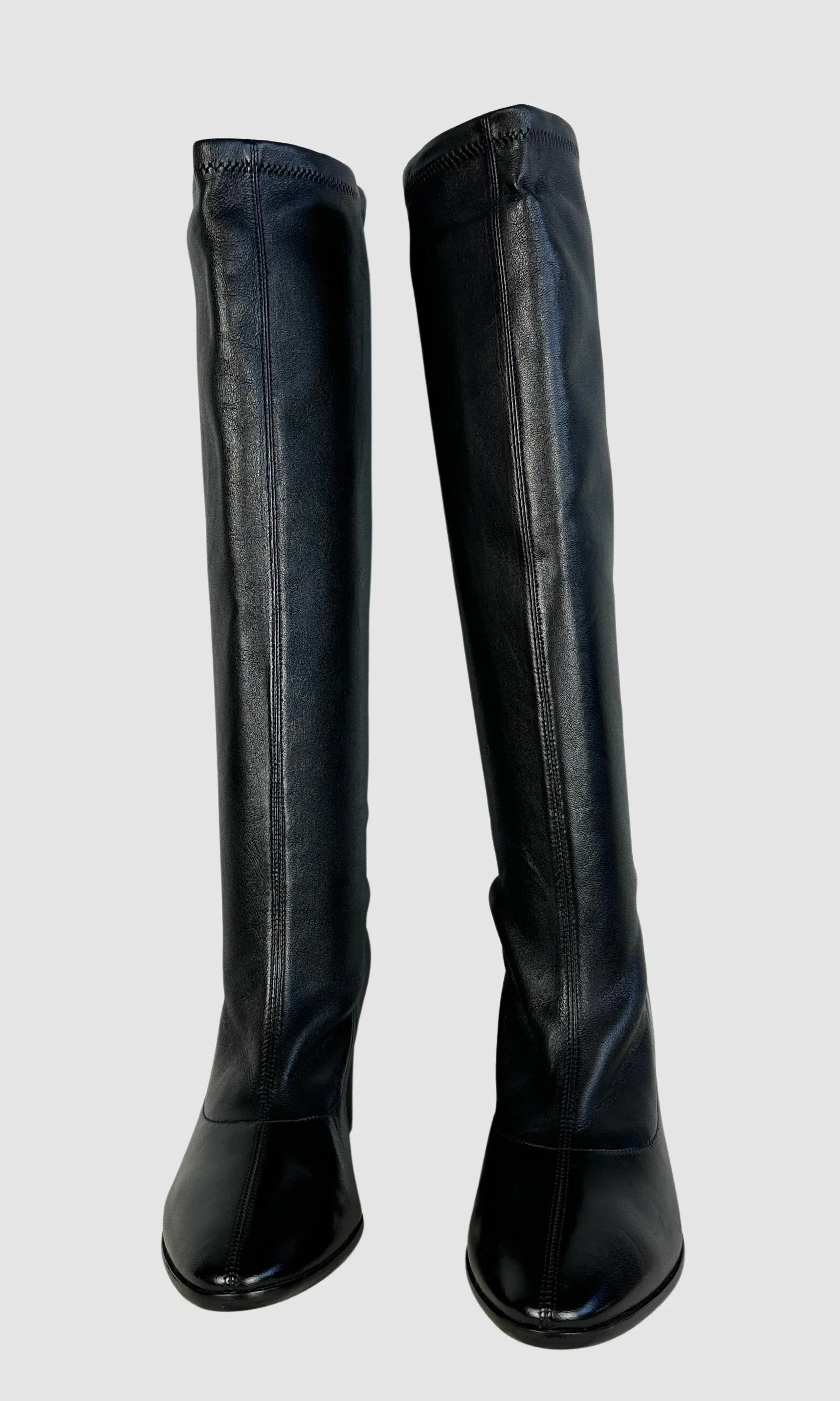 BALENCIAGA Black Leather Zip Up Boots • Size 38 to 40, 7.5 to 8