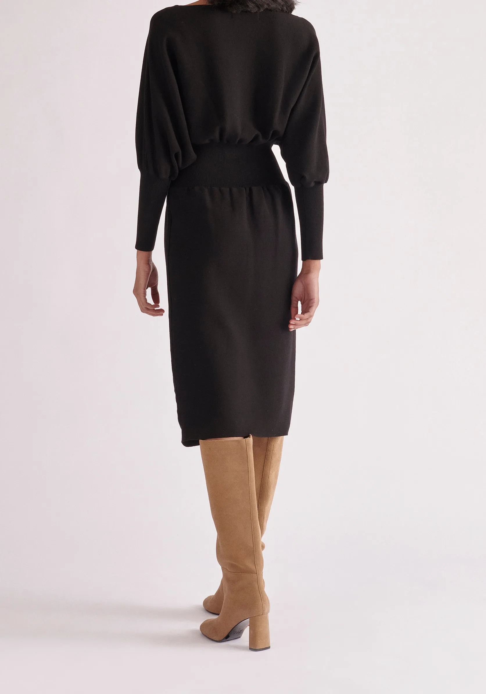Balloon Sleeve Knitted Dress