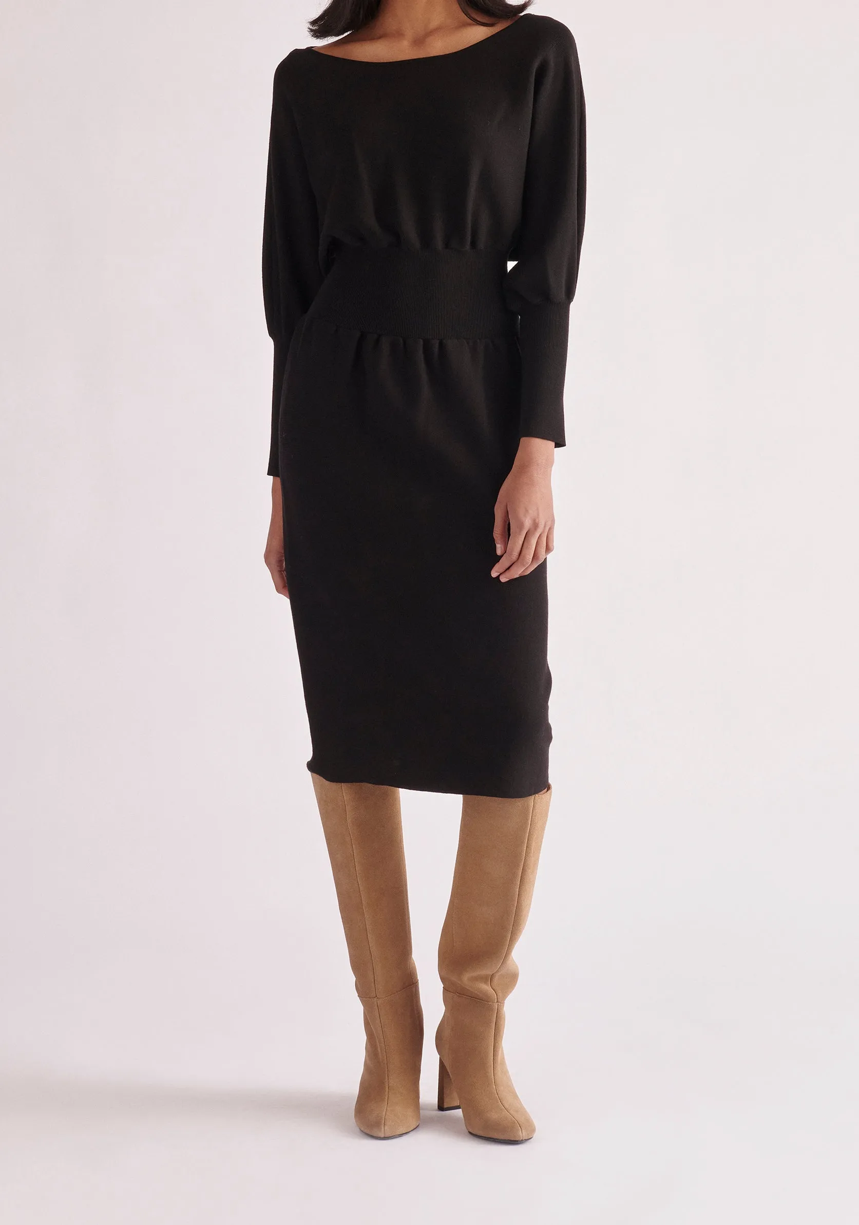 Balloon Sleeve Knitted Dress