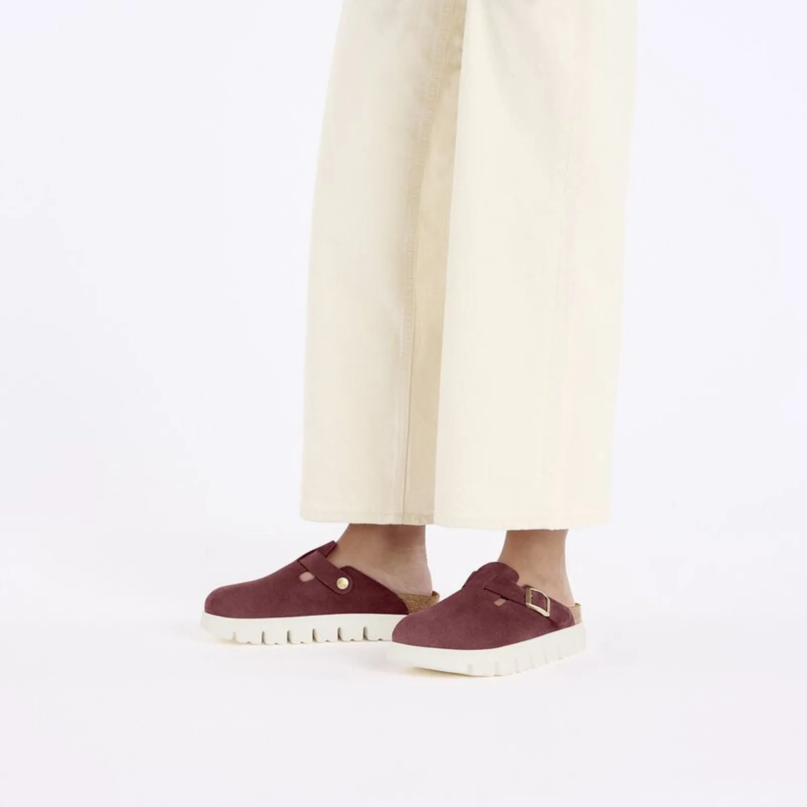 Birkenstock Boston Chunky Narrow Clog (Women) - Berry Crush Suede