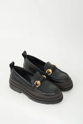 Black & Brown Leather Lylia Lug Sole Loafer