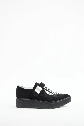 Black & White Suede Creeper Loafer