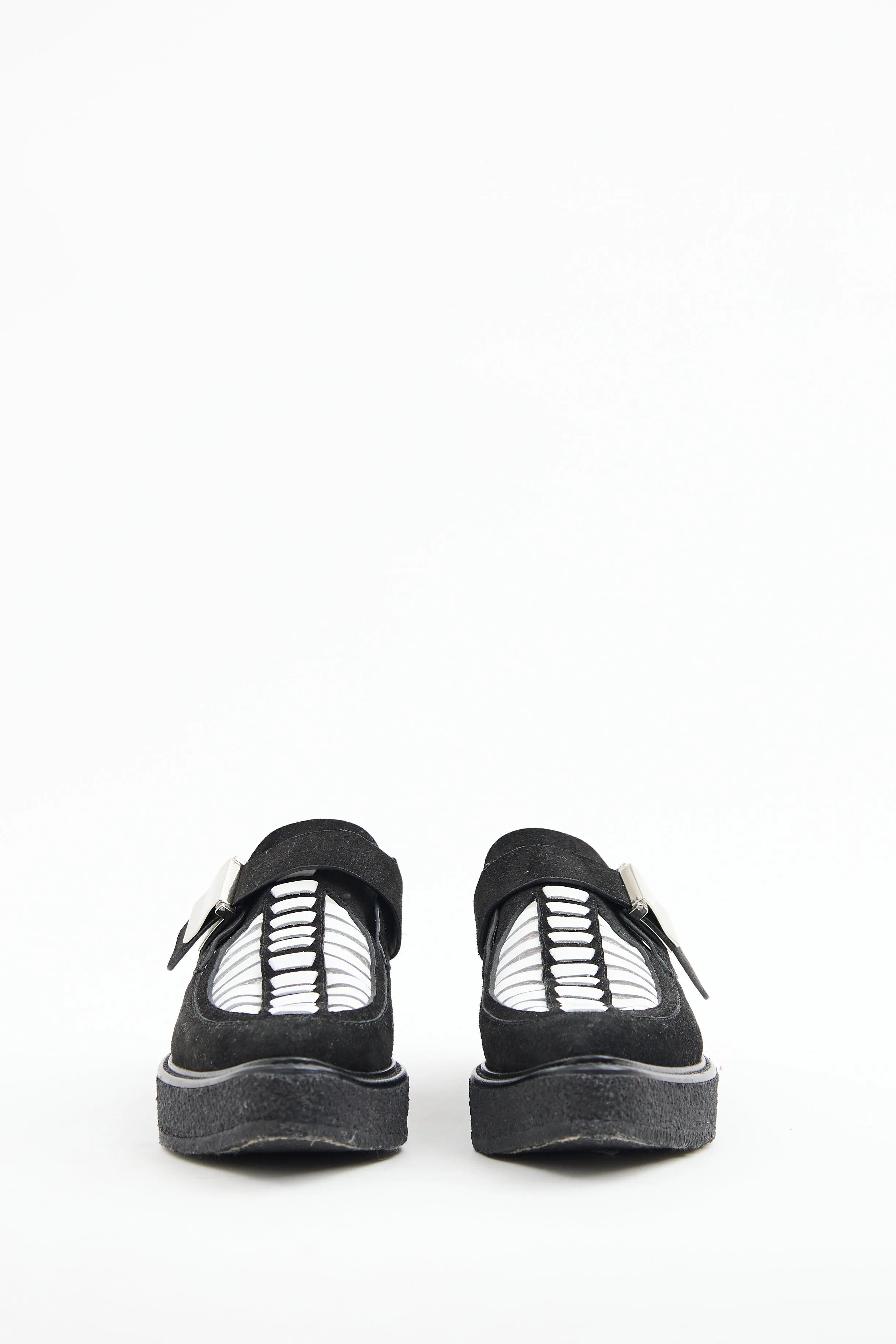 Black & White Suede Creeper Loafer