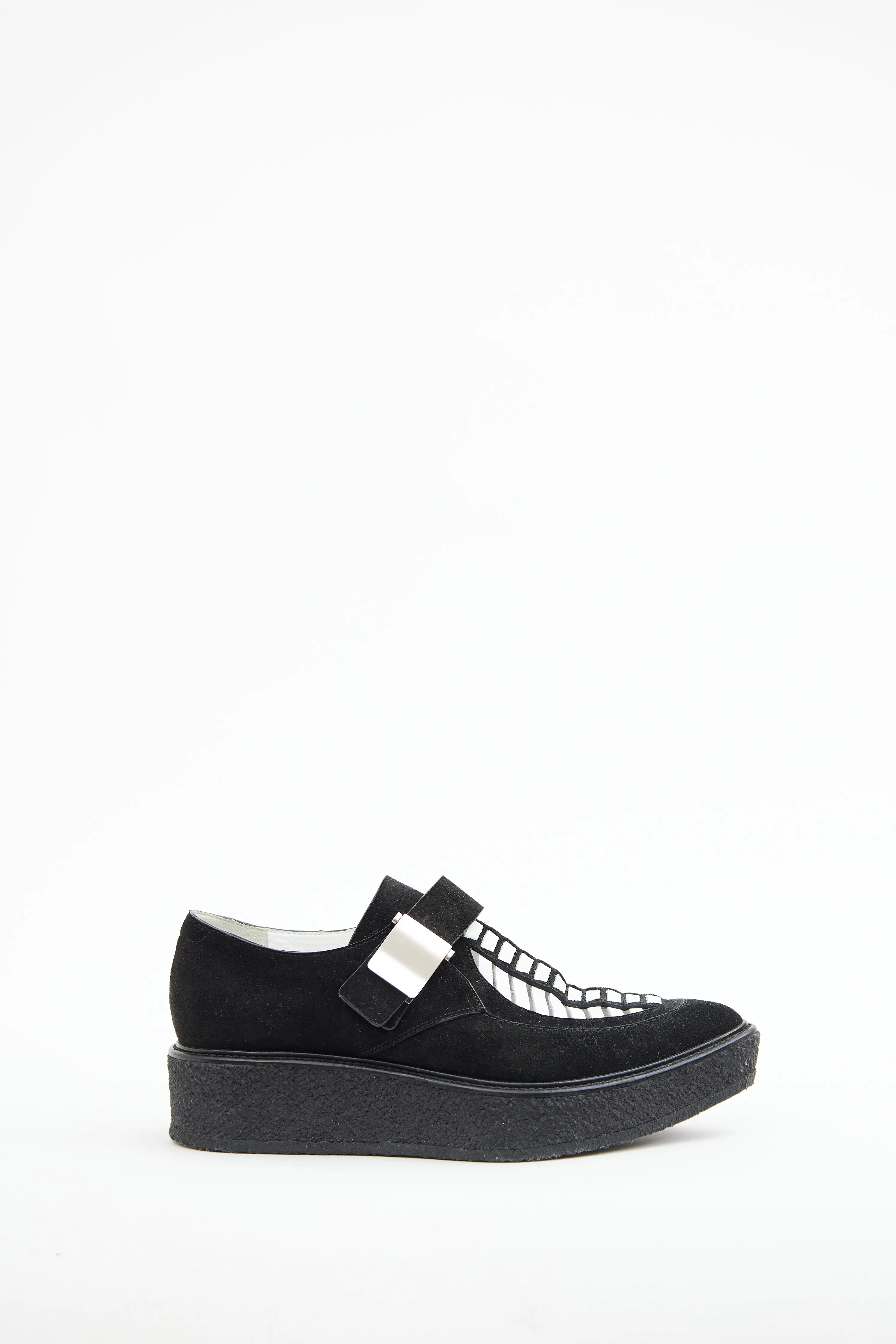 Black & White Suede Creeper Loafer