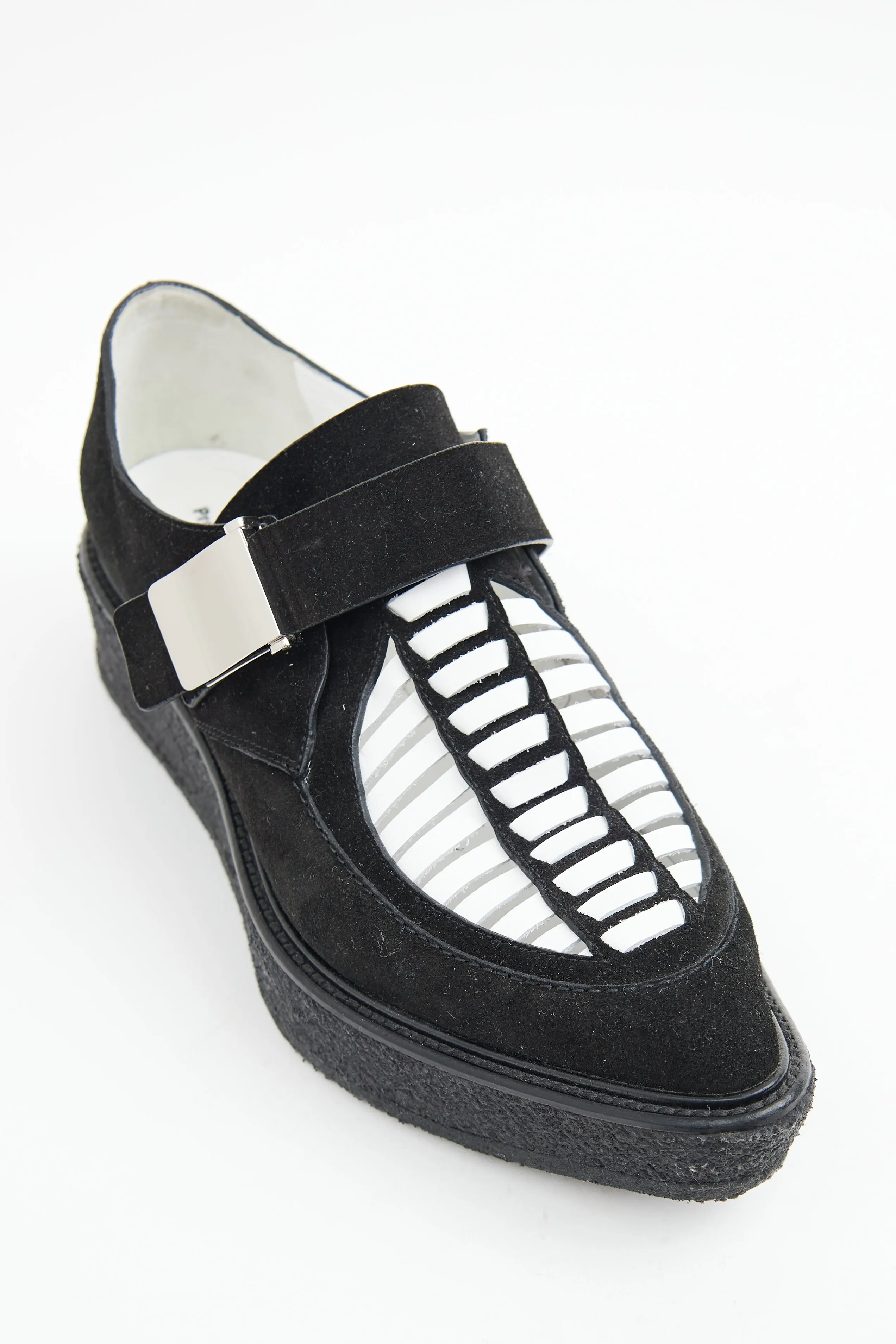 Black & White Suede Creeper Loafer