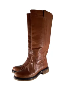 Boots Knee Flats By Clothes Mentor In Brown, Size: 6.5