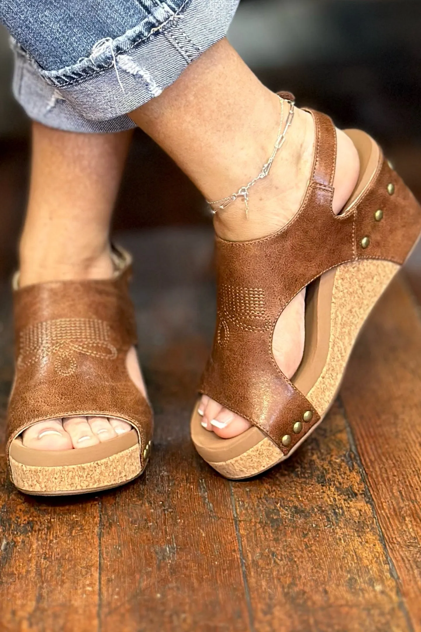 CARLEY By Corkys Saddle Stitch Wedge