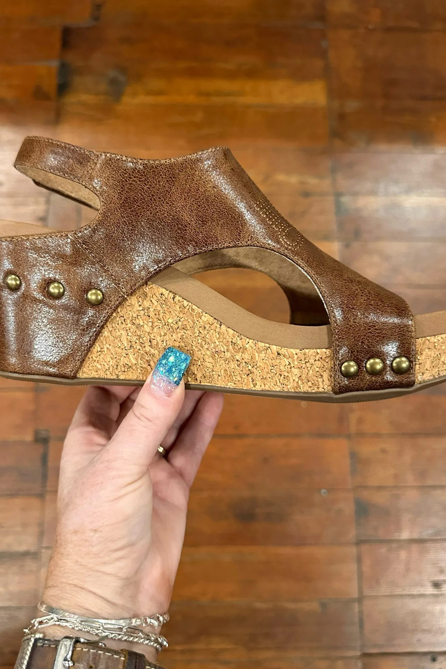 CARLEY By Corkys Saddle Stitch Wedge