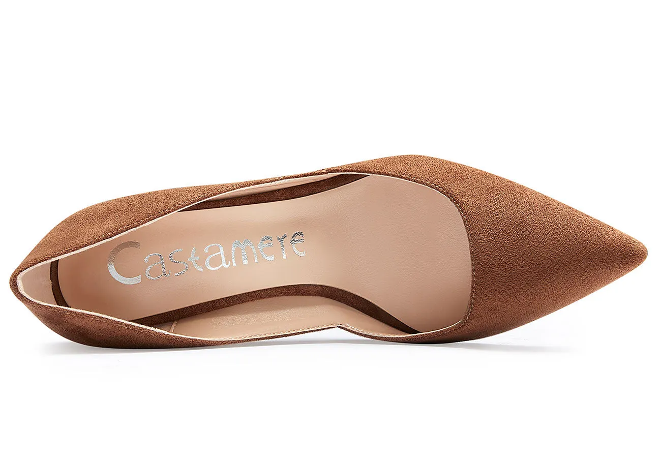 CASTAMERE Womens D'Orsay Slip On High Heels Pumps Elegant Pointy Toe Stilettos 10CM Heel Shoes