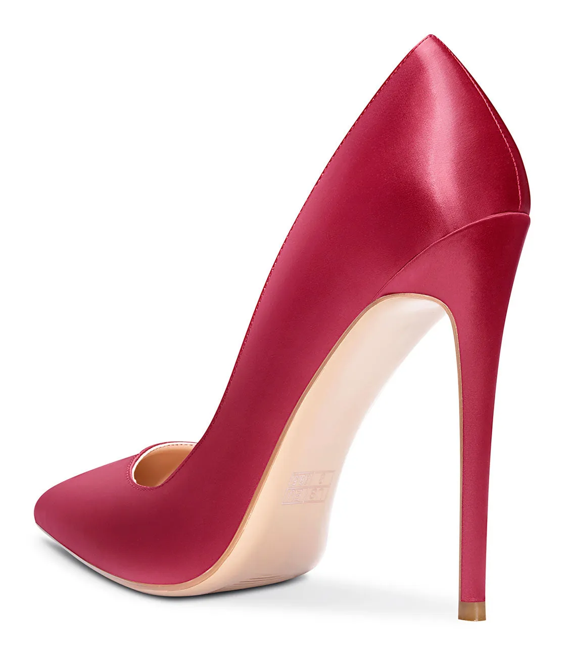 CASTAMERE Womens Sky High Heels Basic Pumps Pointed Toe Stilettos 12CM Heel Satin Shoes