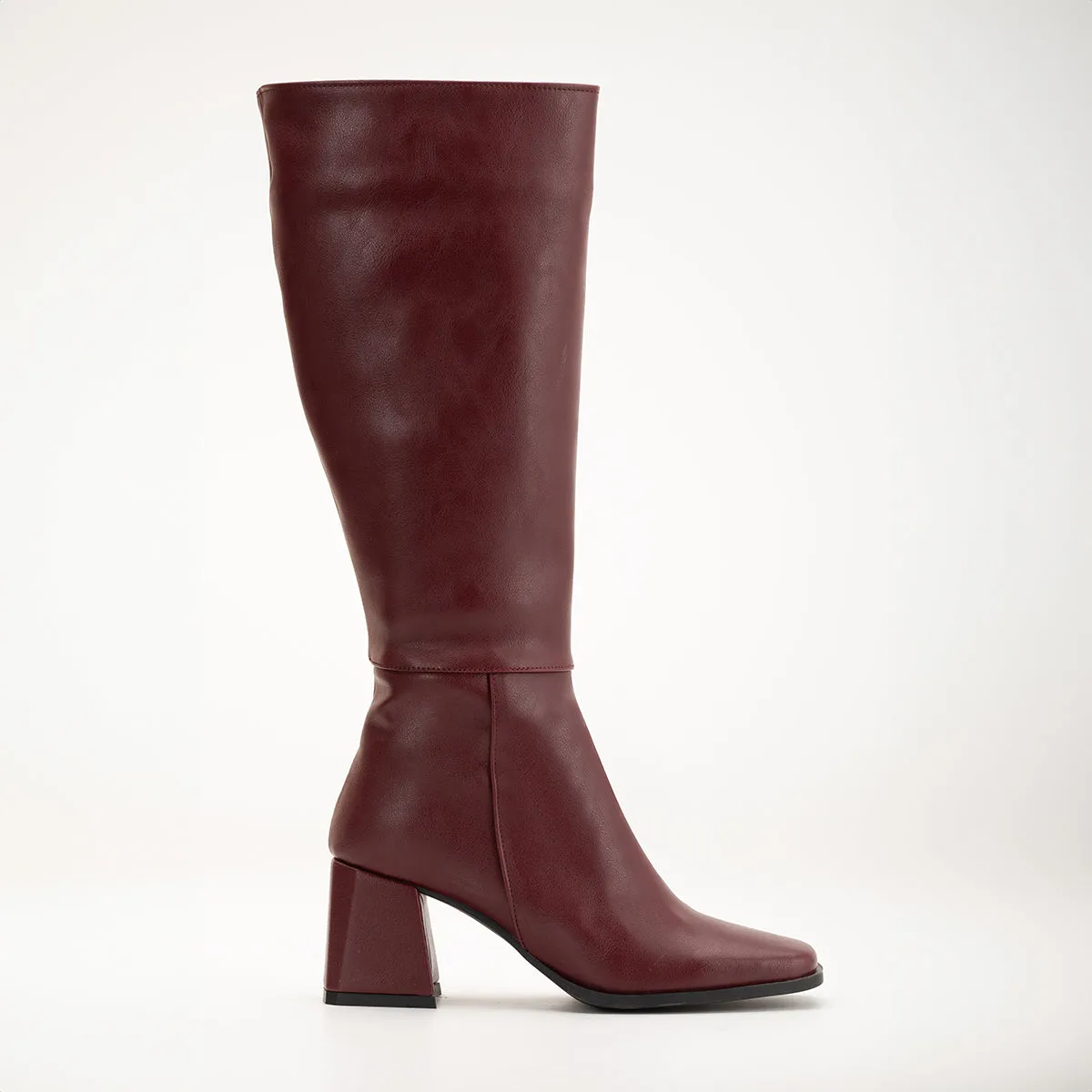 Celeste - Burgundy Matt Knee High Boots