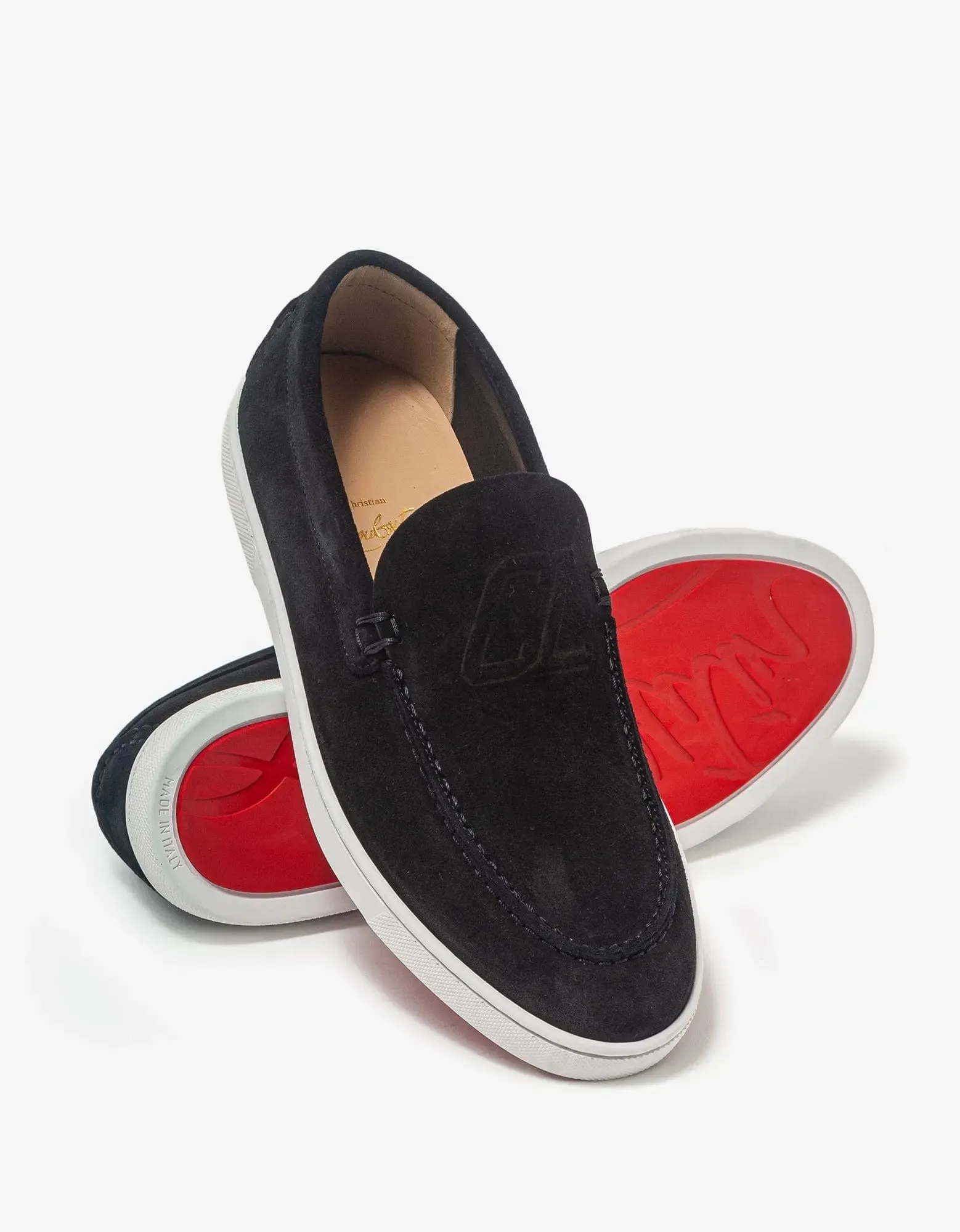 Christian Louboutin Varsiboat Black Suede Boat Shoes -