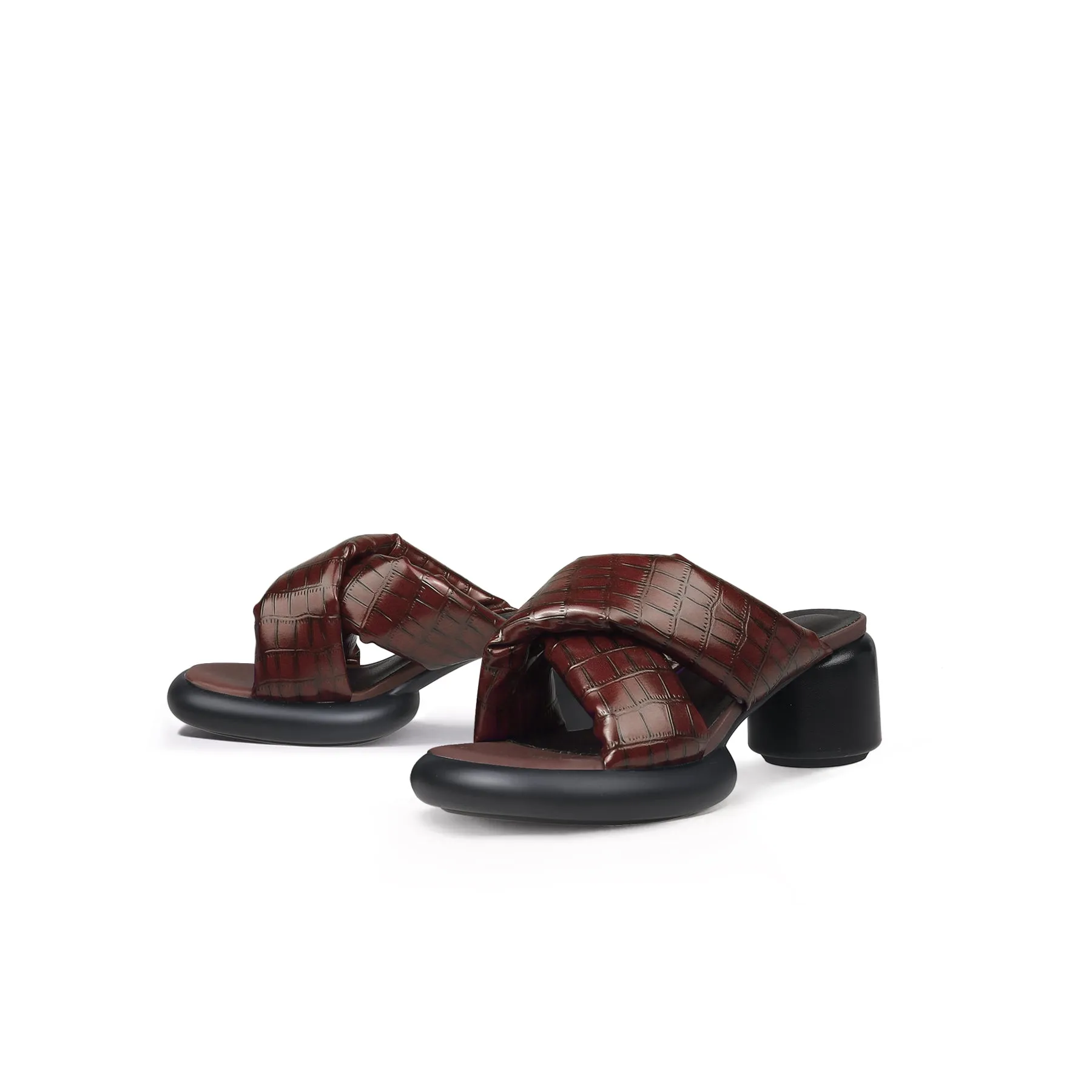 Comfy Open Toe Criss Cross Mules