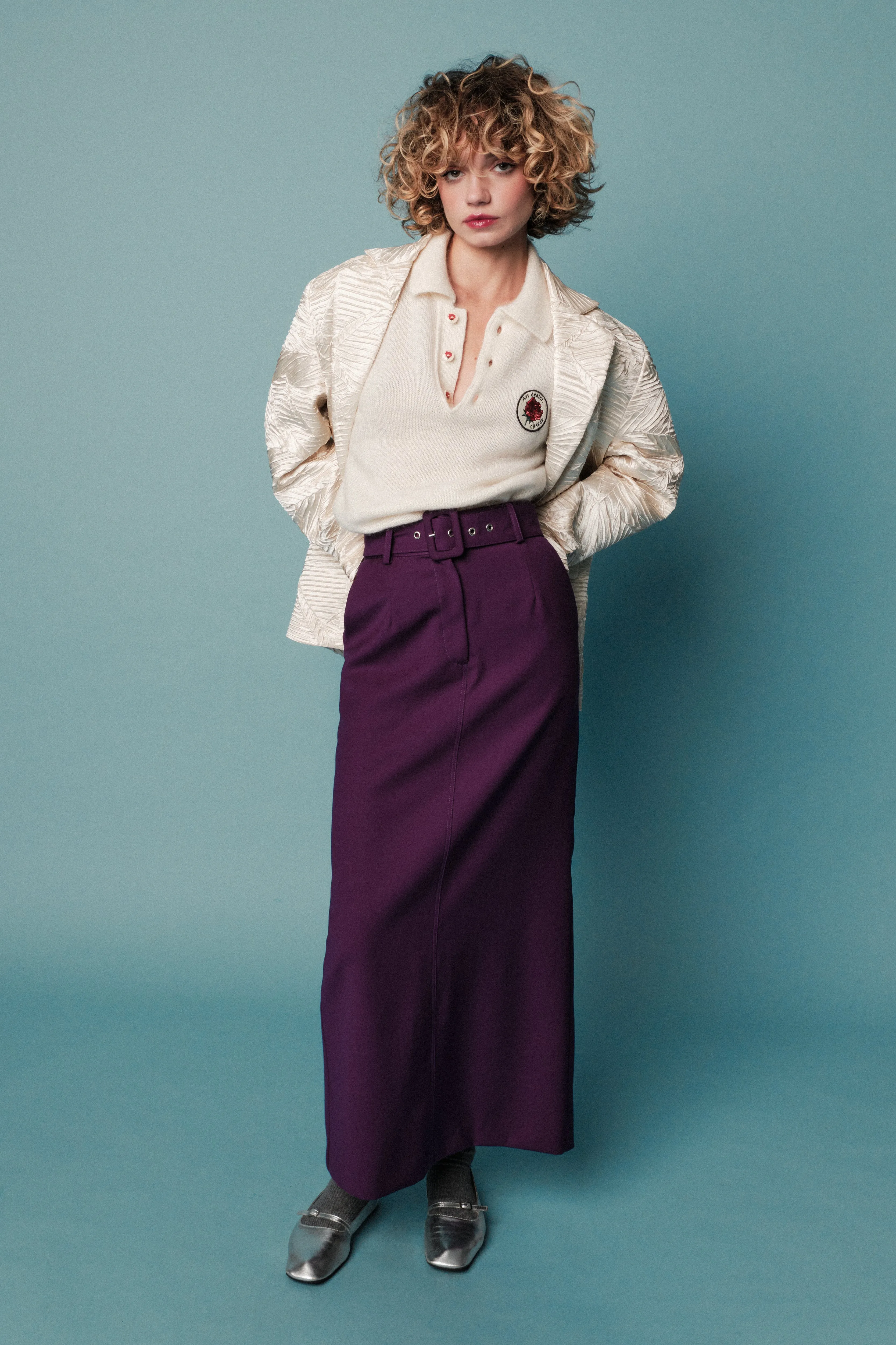 Dahlia Midi Skirt - Grape Wine
