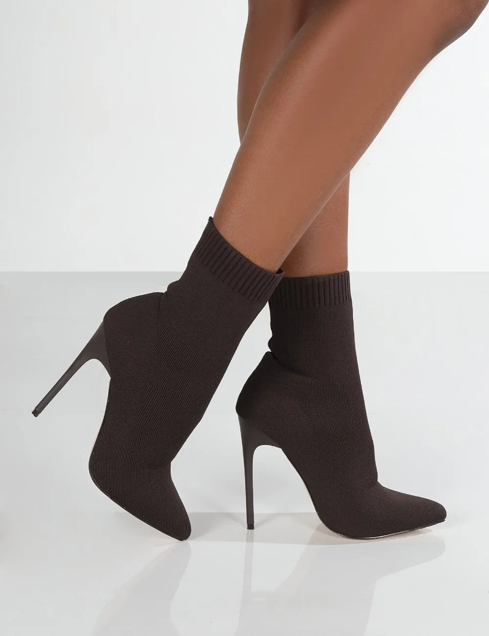 DEANWANGKT Winter Sock Boots Sexy Knitting Stretch Boots High Heels For Women Fashion Shoes Female Autumn Thin Heel Ankle Botas De Mujer