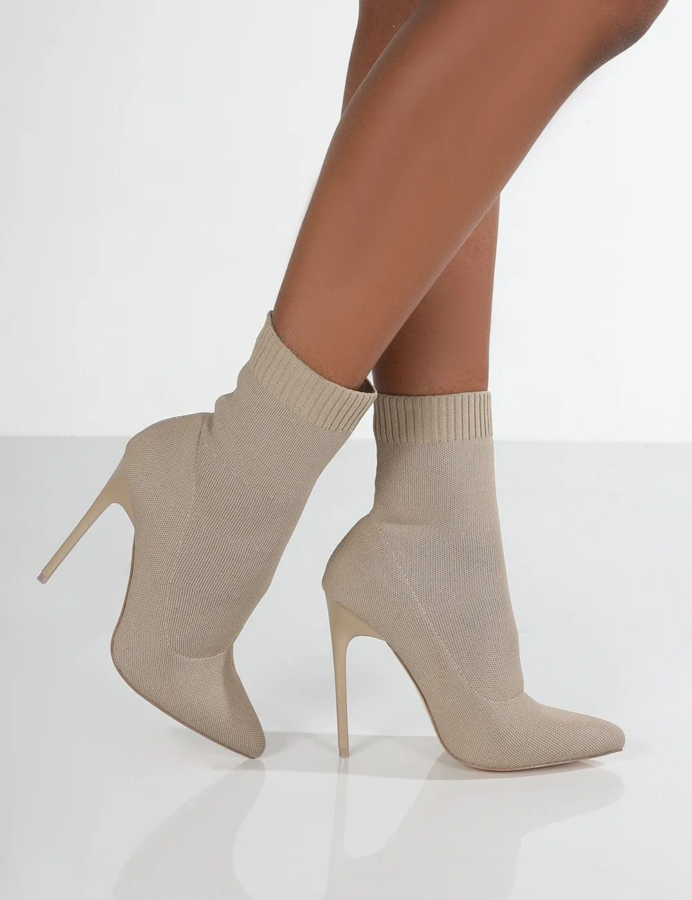 DEANWANGKT Winter Sock Boots Sexy Knitting Stretch Boots High Heels For Women Fashion Shoes Female Autumn Thin Heel Ankle Botas De Mujer