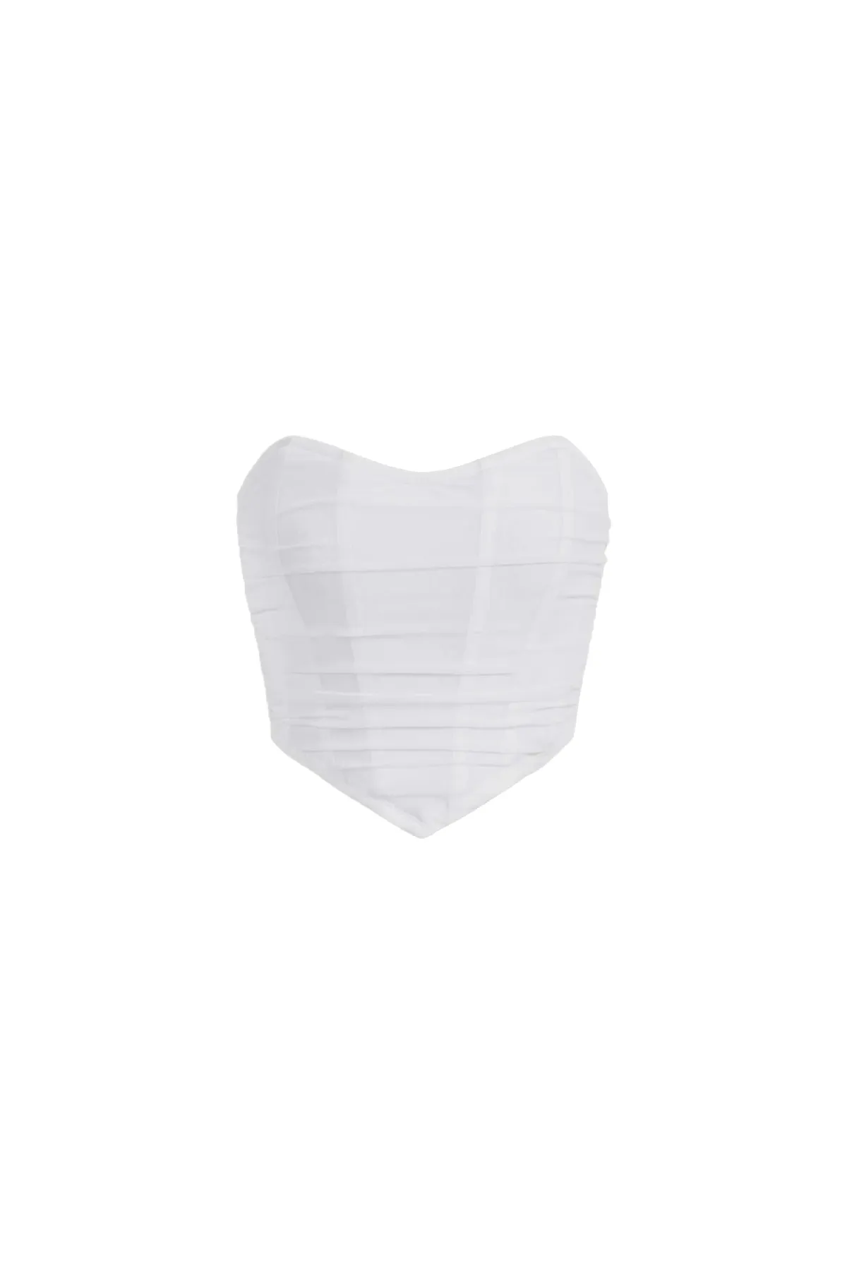 Emmy Ruched Corset Top (White)