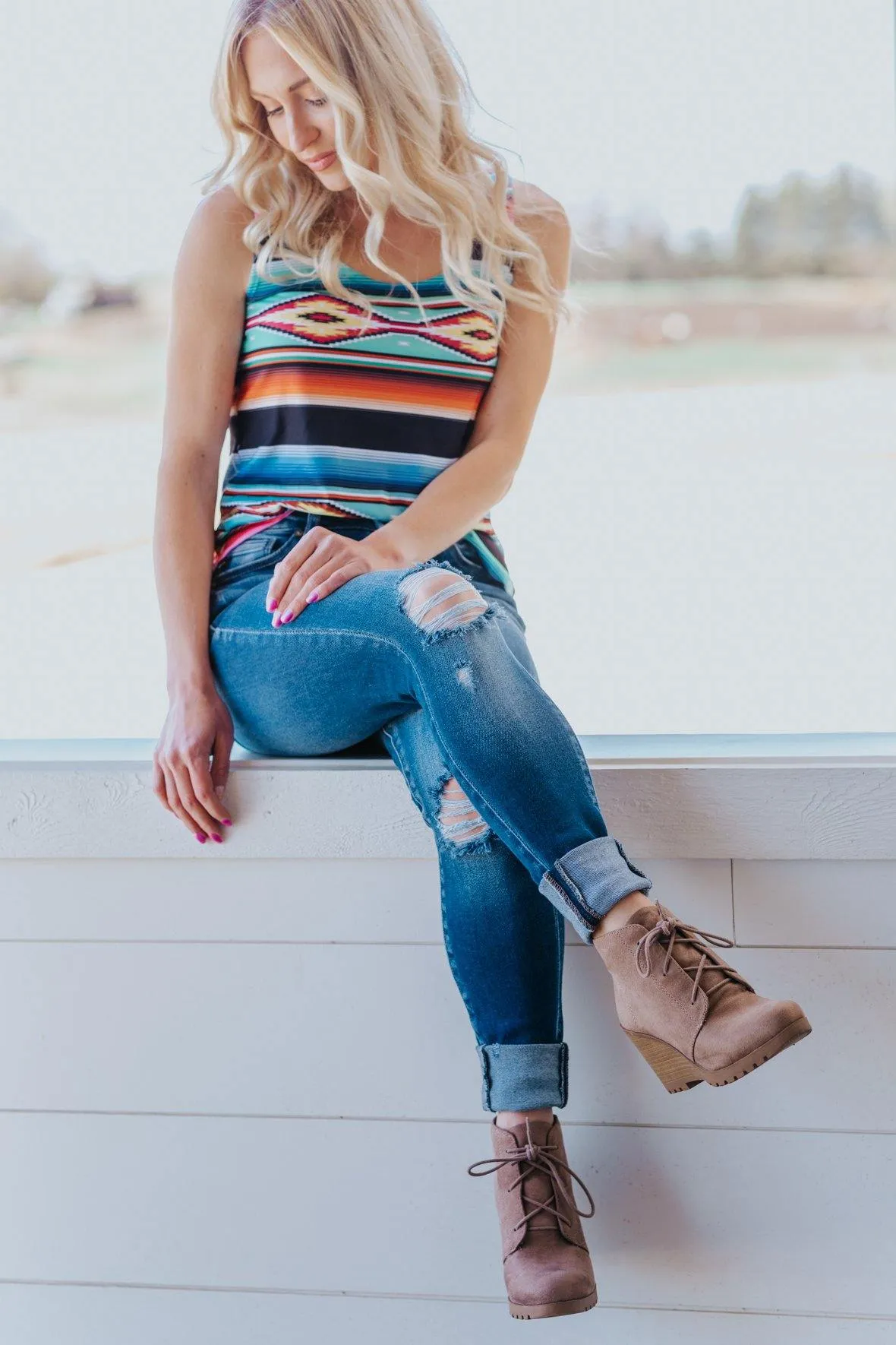 Forever Yours Lace Up Booties Wedge in Taupe