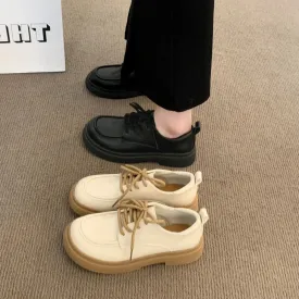Hnzxzm 2024  Autumn Clogs Platform British Style Oxfords Women's Casual Female Sneakers Flats Modis Round Toe Fall Retro Creepers Prepp