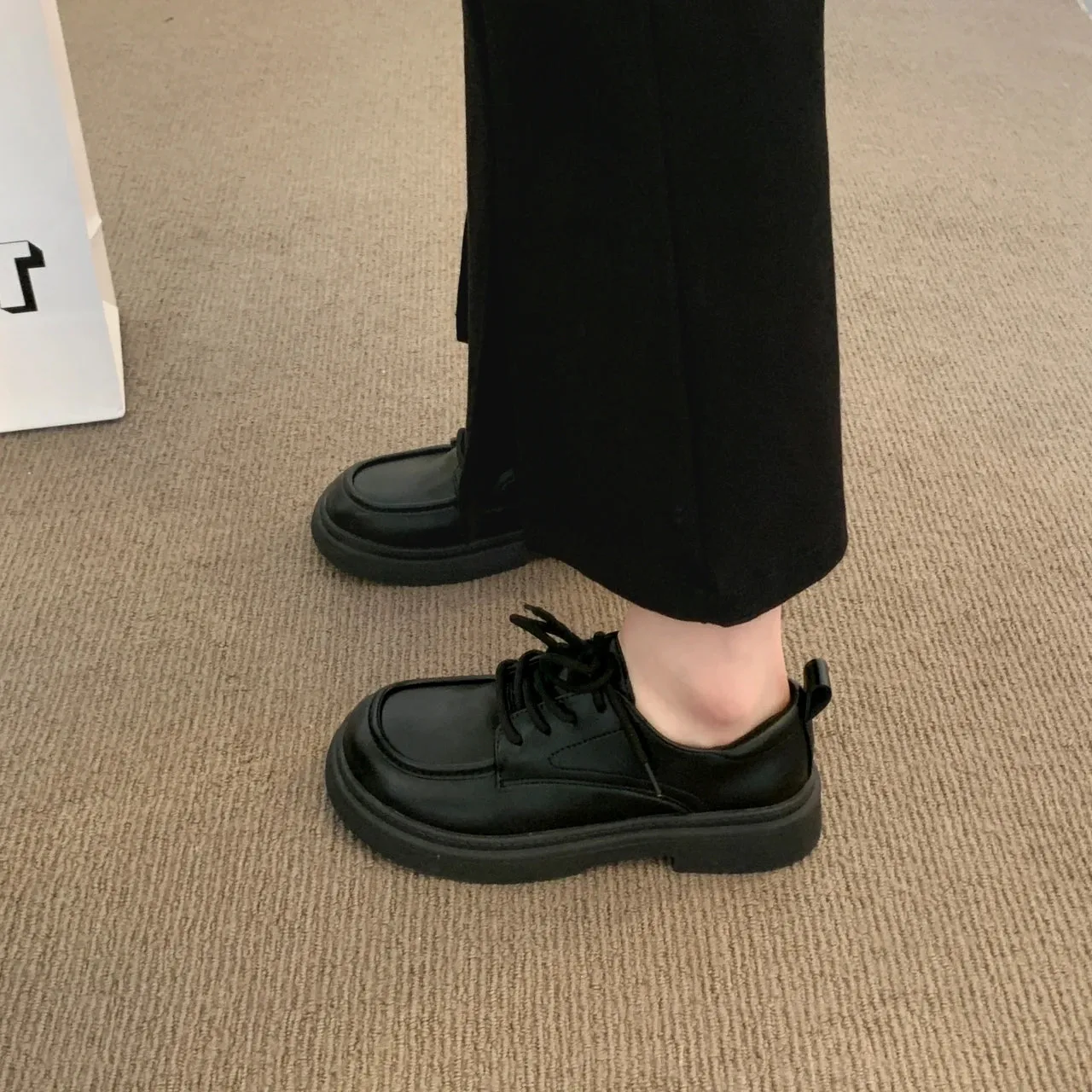 Hnzxzm 2024  Autumn Clogs Platform British Style Oxfords Women's Casual Female Sneakers Flats Modis Round Toe Fall Retro Creepers Prepp
