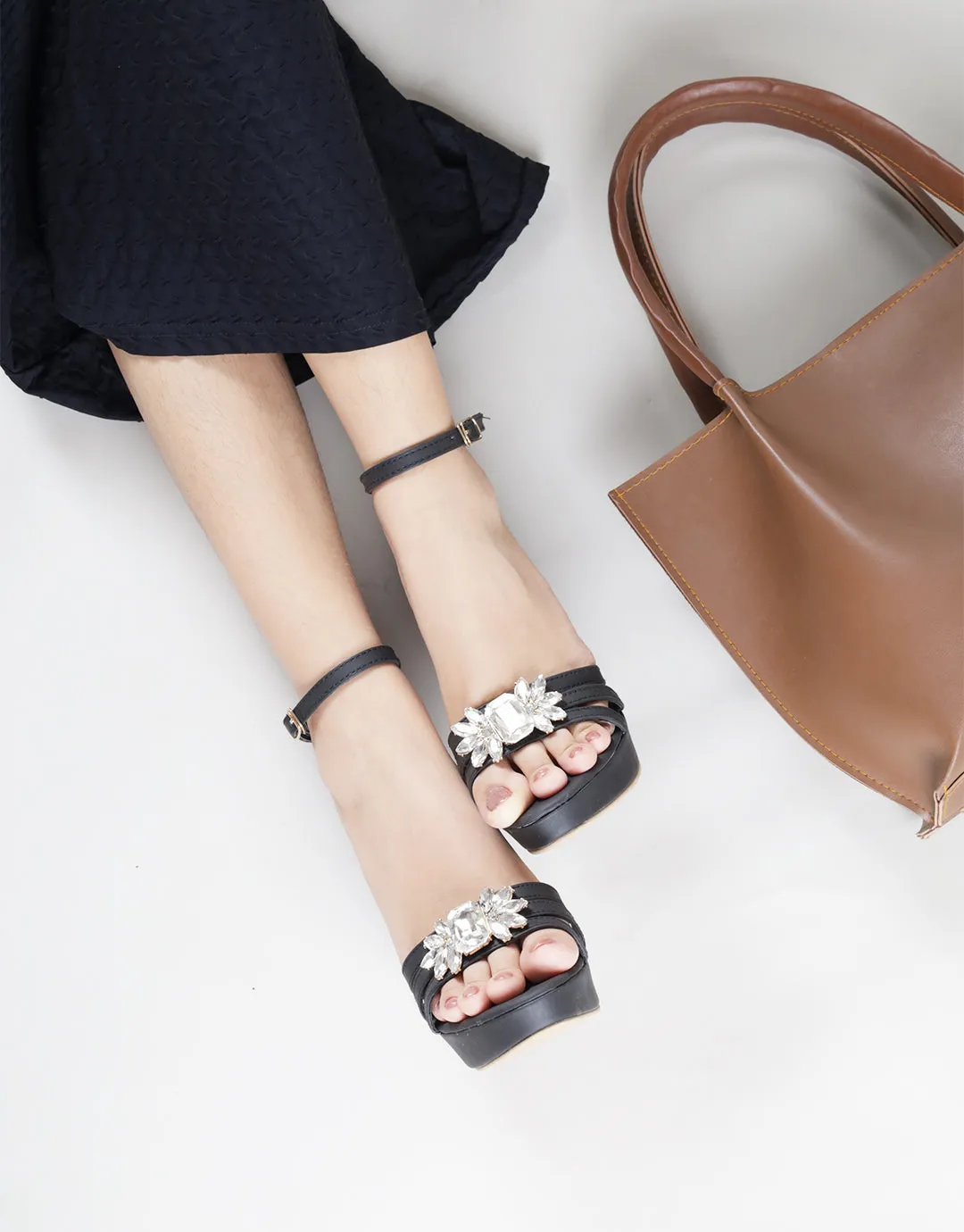 Jelma Platform Heels -  Black