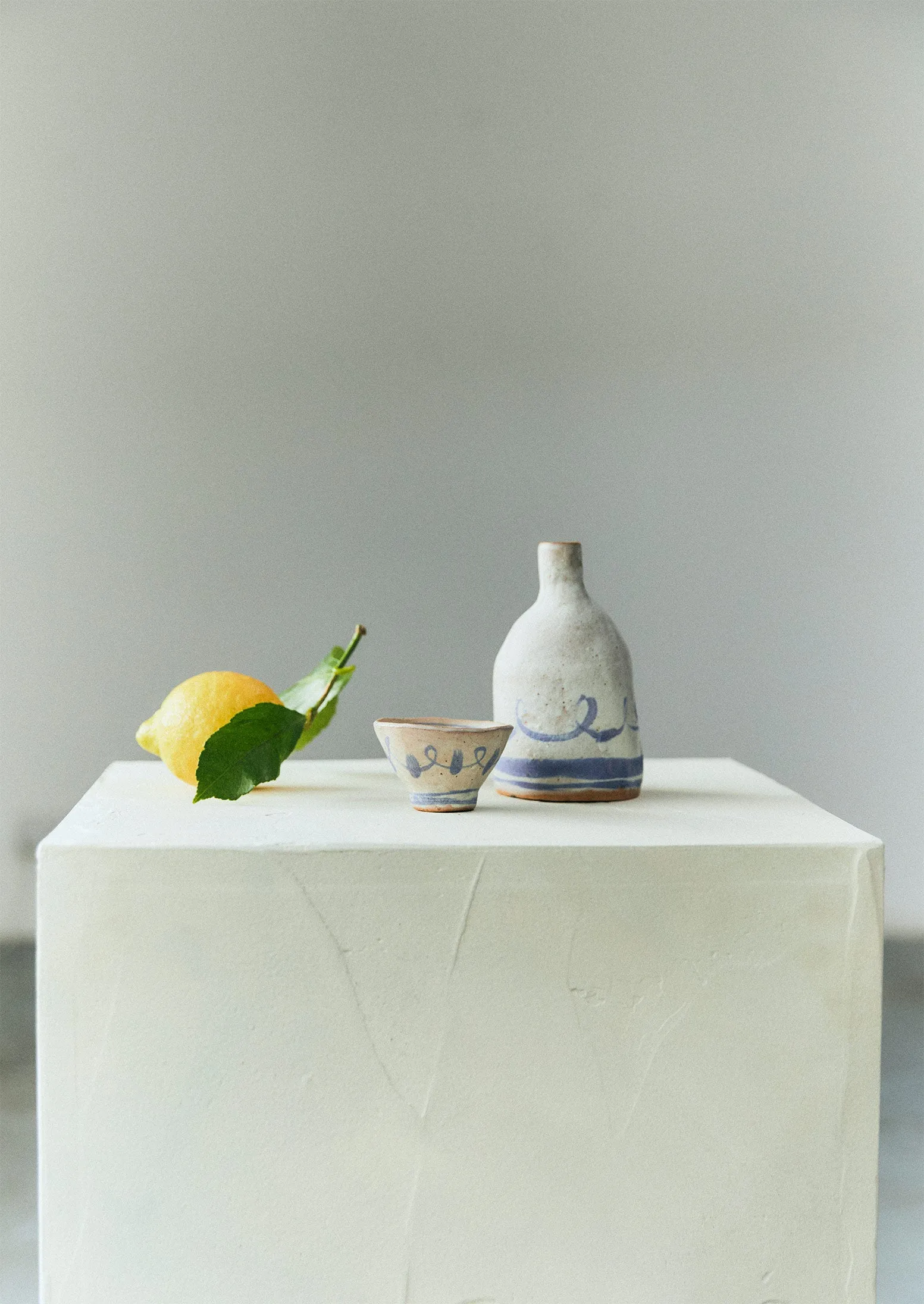Kate Semple Small Scroll Bowl | Dolomite/Water Blue