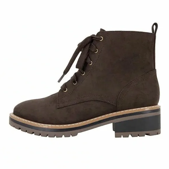 Kensie Women's Kasha Lace Up Boots with Side Zipper