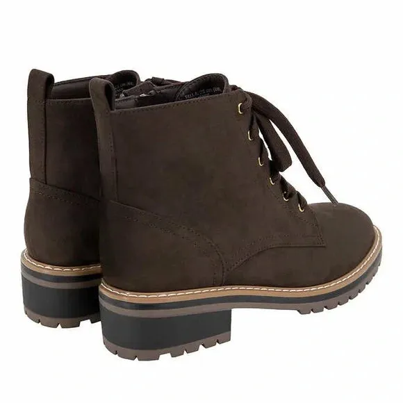 Kensie Women's Kasha Lace Up Boots with Side Zipper