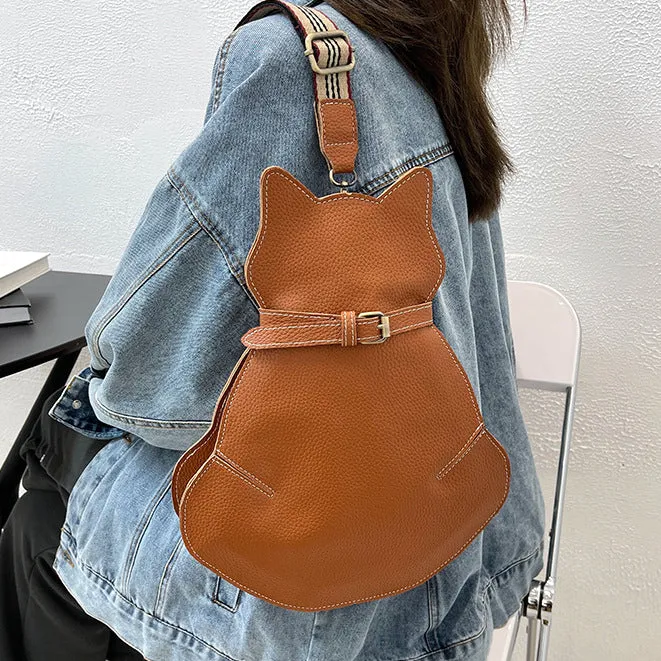 Kitten Shape Zipper Personality Crossbody Bag