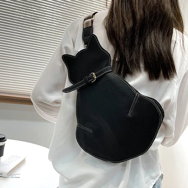 Kitten Shape Zipper Personality Crossbody Bag