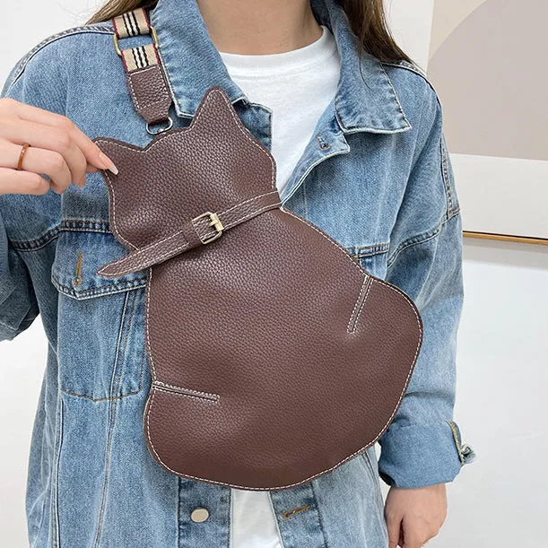 Kitten Shape Zipper Personality Crossbody Bag