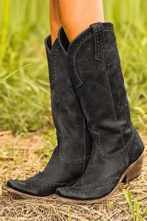 Knee hight Chunky Heels Boots
