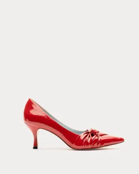 Knot Kitten Heel Crinkle Naplak Cranberry