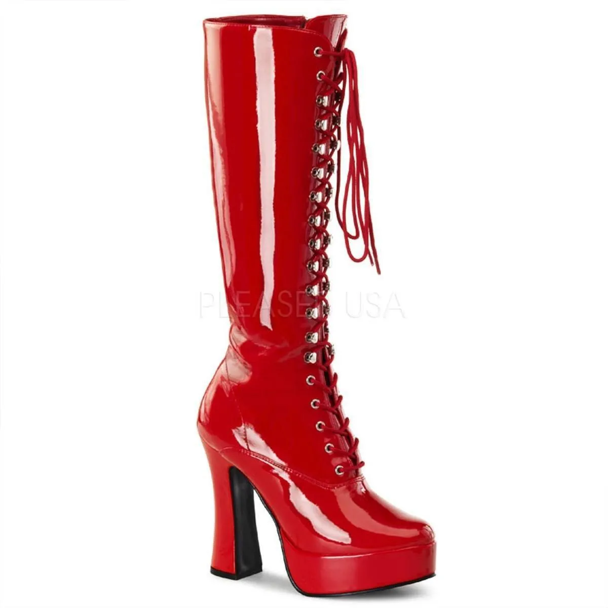 Lace Up Knee High Platform Boots