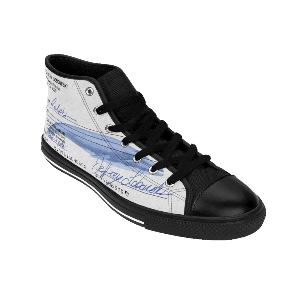 Lebowski's Postdated Check Shoes | High Top Canvas Sneakers