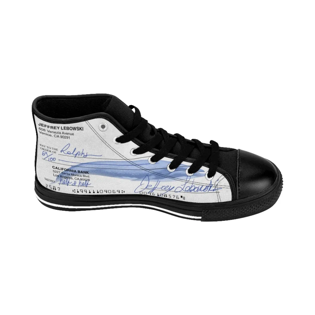 Lebowski's Postdated Check Shoes | High Top Canvas Sneakers