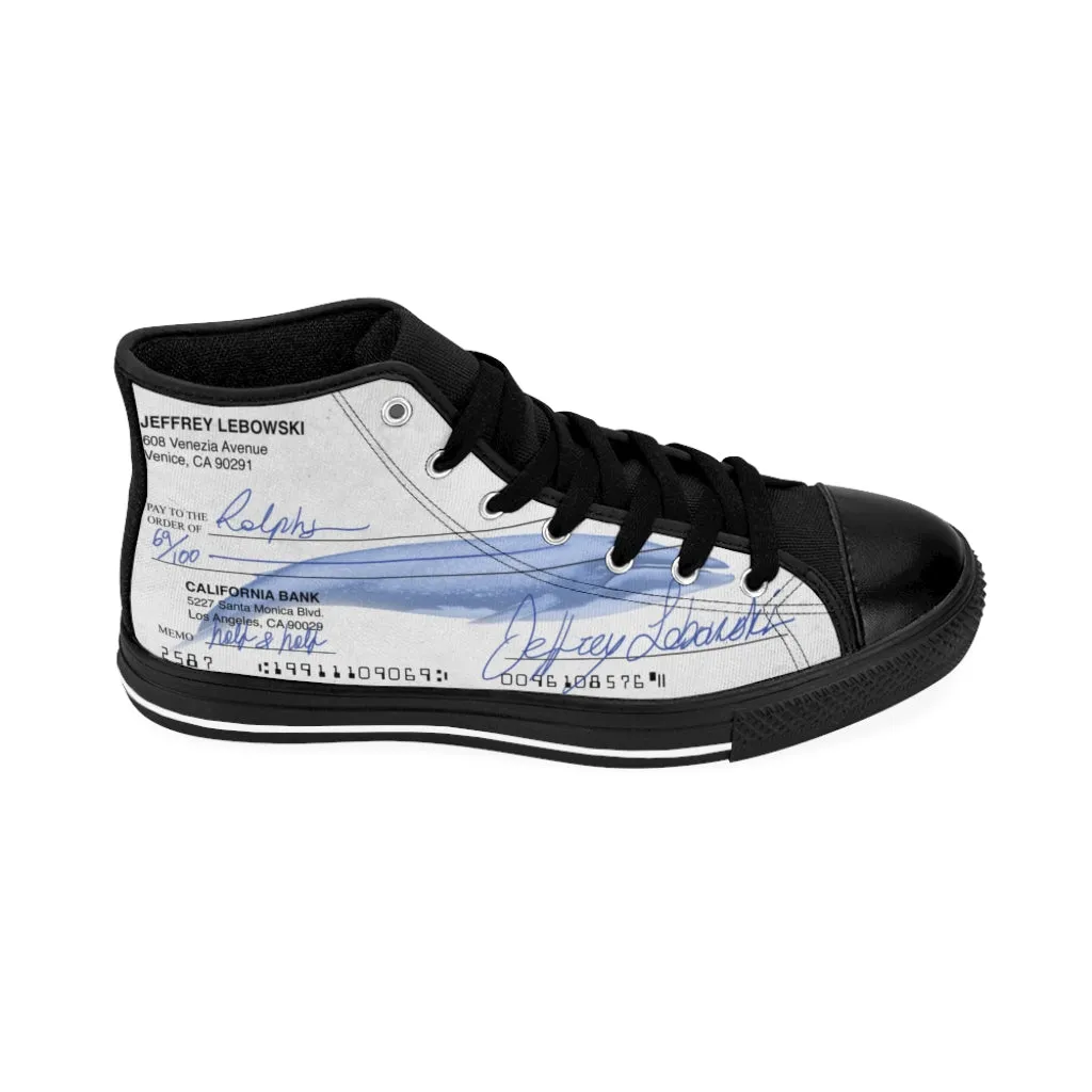 Lebowski's Postdated Check Shoes | High Top Canvas Sneakers