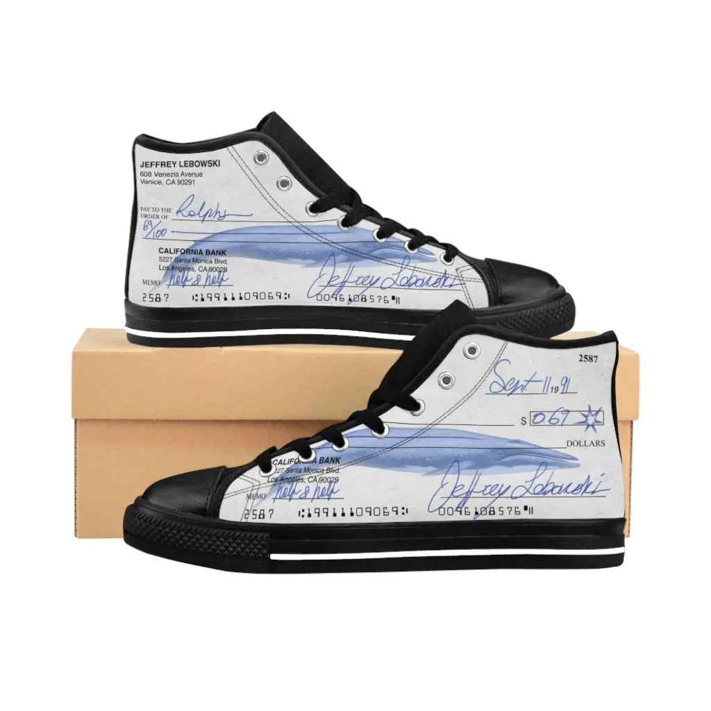 Lebowski's Postdated Check Shoes | High Top Canvas Sneakers