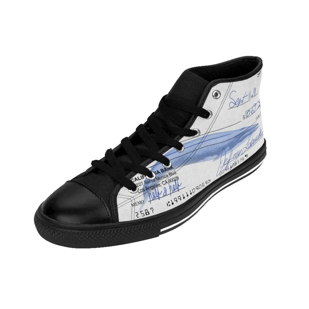 Lebowski's Postdated Check Shoes | High Top Canvas Sneakers