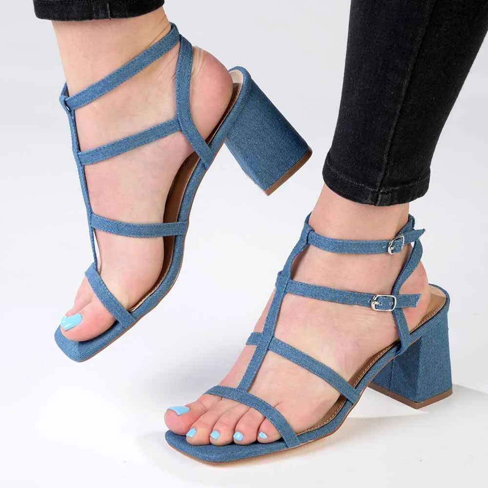 Madison Genesis Block Heel Sandal - Dark Blue
